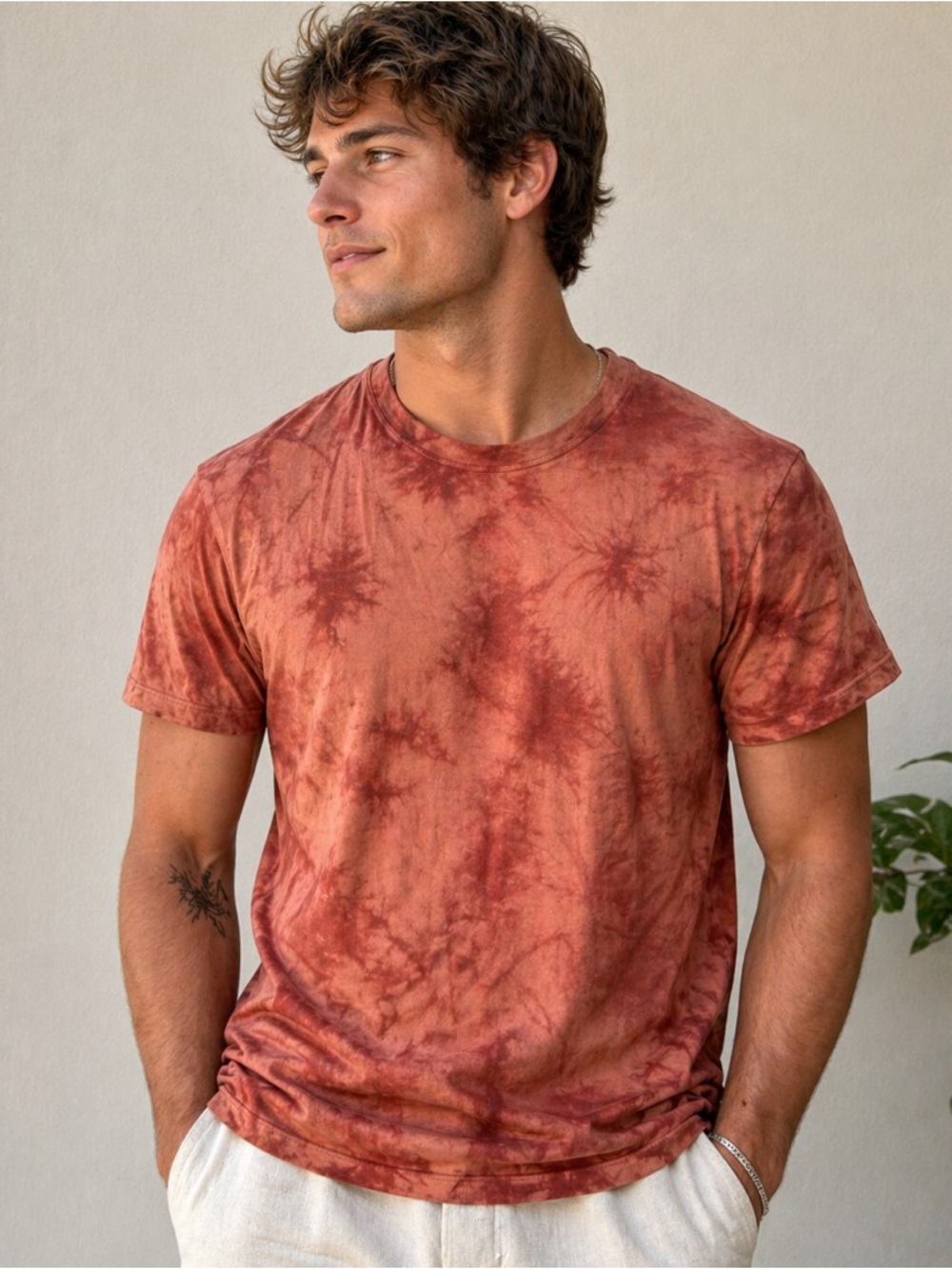 Tie-Dye Rust Short Sleeve Men's T-Shirt
